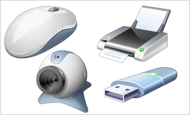 Computer hardware PNG Icons- download zip file